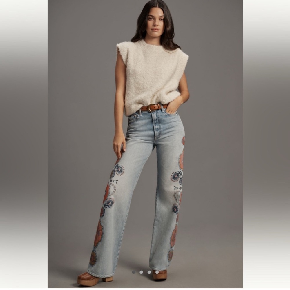 Mother Denim with Floral Accents